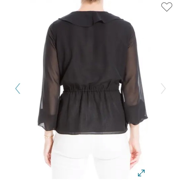 Max Studio Ruffle Trim Tie Waist Blouse - Picture 2 of 10